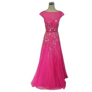 MacDuggal 10011M Passion Pink Pageant Prom Gown Size 4
